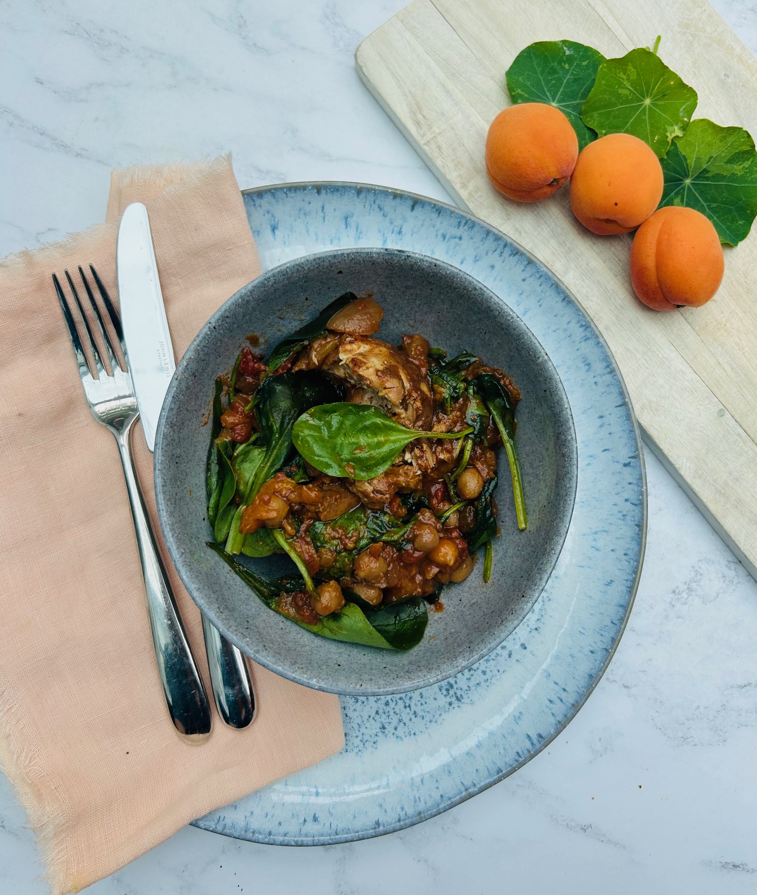 Chicken, Chickpea, Apricot & Spinach Tagine (Iron-Rich & Family-Friendly)